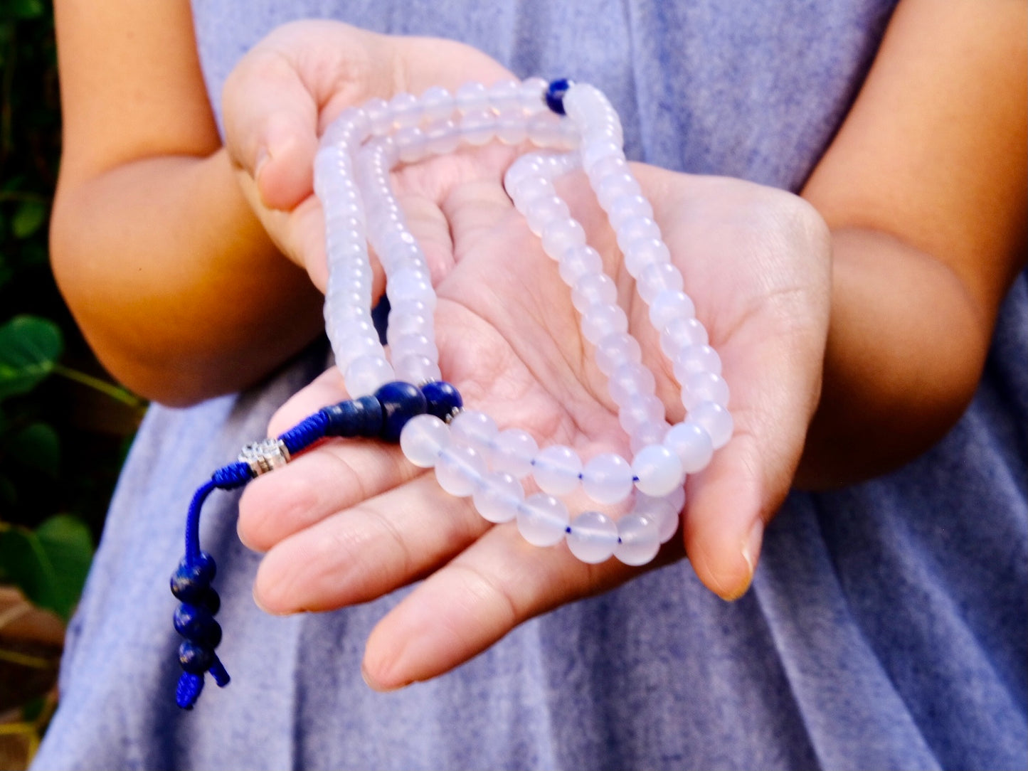 Moonstone and Lapis Mala