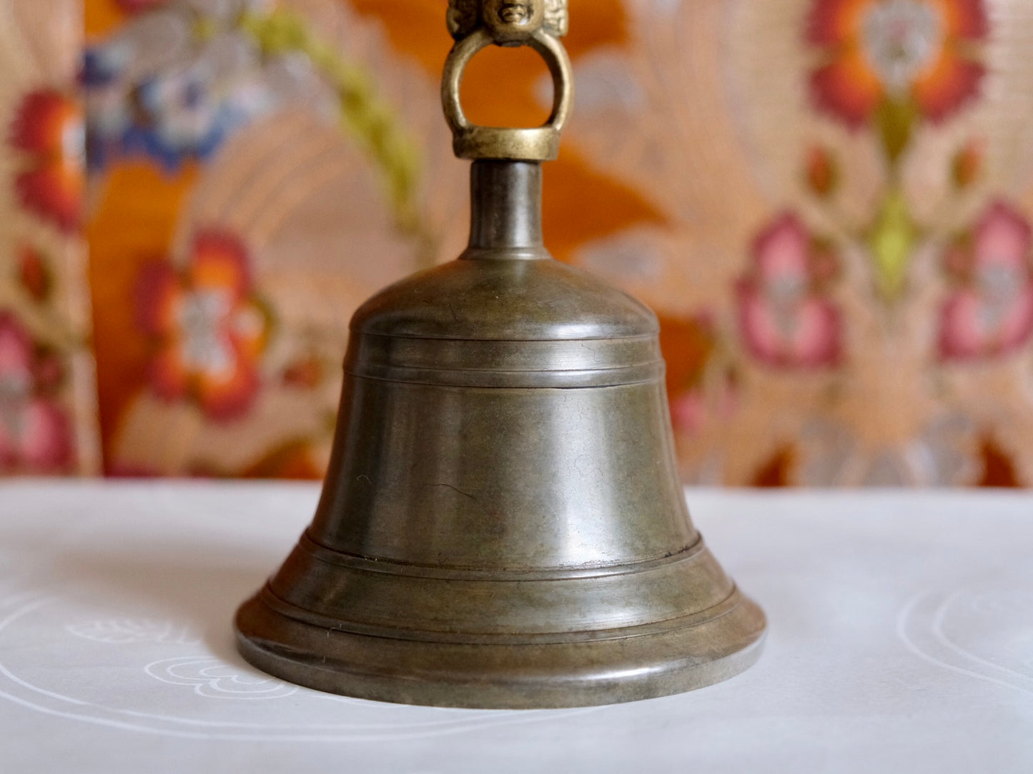 Large Dehradun Bell and Vajra Set - Brocade Cover